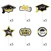 Nuevos toppers decorativos para fiesta de graduación transfronteriza 2026, decoraciones de birrete y diploma, toppers para pastel de temporada de graduación