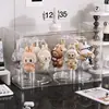 Caja de Exhibición Labubu Figura de Peluche Transparente Giratoria Caja Sorpresa Soporte de Exhibición de Almacenamiento Labubu