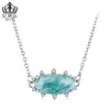 Elegante y Estilizado Collar de Amazonita con Baño de Platino Cobre, de Moda Estilo Europeo y Americano, Joyería Misteriosa con Piedra Principal para Mujeres
