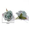 Cabeza de rosa de seda degradada vintage, flor artificial de alta gama, material para accesorio de pelo DIY, decoración de pared de flores para bodas, flor artificial