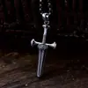 Charme Tendência Novo Prata de Lei S925 Unissex Personalizado Punk Retrô Pingente Pequena Espada Cruzada para Suéter