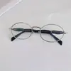 Gafas Metálicas Ovaladas Planas Anti-Luz Azul 2024 Nuevas Europeas y Americanas Moda Retro Se Pueden Equipar con Lentes para Miopía para Hombres y Mujeres