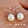 Pendientes de perla fritilaria con gancho para la oreja S925, pendientes de celebridades de Internet, pendientes largos de estilo coreano, pendientes de joyería femenina con temperamento de moda.
