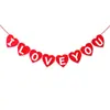 Banderines de Corazón de Fieltro para el Día de San Valentín, Banderines de Cadena para el Día de San Valentín Chino, Suministros Festivos, Banderines Decorativos para el Día de Iloveyou