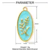 Colar com Pingente DIY Estrelas e Lua Europeias e Americanas com Gotejamento de Óleo para Mulheres Trevo de Quatro Folhas Flor Árvore Pequena Acessórios de Joias em Aço Inoxidável