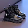 Botas curtas quentes forradas com fleece para crianças, coleção de inverno 2025, design fofo de coelho com strass, botas estilo Martin para meninas, tamanhos médios e grandes, botas de algodão de camada dupla