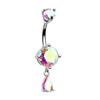 Fábrica de Origen Body Piercing Multicolor Moda Sexy Clavo de Ombligo Acero Inoxidable Circonita Barra Curva Joyería Perforada Abdominal