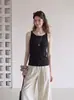 Camisola de punto de seda de hielo gris estilo francés para mujer, perfecta como prenda exterior de verano, con un tacto de alta gama, ideal para llevar debajo de un traje, y un top sin mangas muy elegante