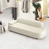 2026 Venta Caliente Estilo Crema Sofá Pequeño para Apartamento Recámara Chaise Longue Sofá Perezoso Respaldo Cuero Resistente a Arañazos de Gato Sofá de Belleza