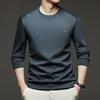 Otoño Nuevo Sudadera Casual de Alta Gama para Hombre Cuello Redondo Delgado Camiseta de Manga Larga Casual de Negocios Tops Dropshipping