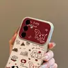 Funda para Teléfono Anime Perrito Compatible con Samsung S26 S24 Ultra Ventana Grande S25 A Prueba de Caídas Piel de Cordero Premium