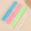 Cubo de Cepillos de Dientes Transparente Colorido Caramelo para el Hogar Caja de Almacenamiento para Cepillos de Dientes Caja para Cepillos de Dientes Portátil Caja de Paja de Trigo