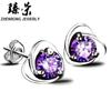 Zhenrong 2015 Aretes Estilo Coreano Cobre Plateado Corea del Sur Mujeres Lindo Original Forma de Corazón Joyería para la Oreja Productos Genuinos Aretes