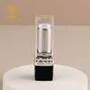 Tubo de Labial Cuadrado con Tapa Transparente 3.5g Material de Envoltura Anillo Plateado Hebilla Giratoria Tubo de Labial Plástico Sub-tubo Carcasa de Labial