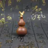 Enfeite Pingente de Cabaça de Madeira de Jujuba Atingida por Raio, Cabaça com Flores Roxas e Símbolo do Deus do Trovão, Cabaça com Cabeça de Dragão para Riqueza e Fortuna, Enfeite de Madeira Artesanal para Atrair Riqueza e Tesouro