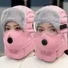 Protección Facial de Invierno Sombrero Completamente Cerrado, Sombrero Lei Feng Completamente Cerrado para Vehículos Eléctricos, Mascarilla Cálida, Sombrero de Terciopelo Engrosado para Ciclismo