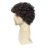 Peluca Transfronteriza Europea y Americana para Hombre Peluca Africana Corta Peluca Rizada Disco de los 70 Cabello Corto Rizado para Hombre Venta al por Mayor