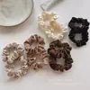 Cuerda para el Cabello de Seda Marrón de Gama Alta para Mujer, Anillo de Intestino para Atar el Cabello, Cubierta de Cuero de Aspecto Caro, Elegante, Accesorios para el Cabello de Intestino, Goma Elástica