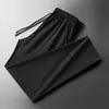 Pantalones de Hielo de Seda Fluidos para Hombre Verano Delgados Nuevo Estilo Pantalones Casuales Pantalones de Traje Rectos Sueltos Tiro Comercio Transfronterizo Venta al por Mayor