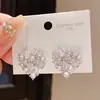 Pendientes de Corazón de Circonita Estilo Lujo Accesible Super Flash Aguja de Plata Pendientes de Moda Simples Exquisitos Pendientes Elegantes de Gama Alta para Mujeres