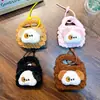 Mini Porta-Moedas de Tricô de Lã, Pingente de Pelúcia de Cachorrinho Cartoon, Bolsa Portátil para Armazenamento de Fio de Fone de Ouvido, Pequeno Presente
