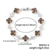 Pulseira em Formato de Trevo de Quatro Folhas Transfronteiriça para Mulheres, Luxo Leve, Design Floral de Alto Padrão, Trevo da Sorte, Joia Floral da Moda Fonte
