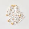 Conjunto de Ropa Interior de Primavera y Otoño para Niños, Ropa de Dormir Básica de Algodón Puro para Bebés, Estilo de Cuatro Estaciones para Niños y Niñas, Ropa Separada de Manga Larga
