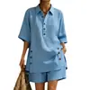 Conjunto de Dos Piezas de Camisa de Manga Corta y Pantalones Sueltos para Mujer, Nuevo de Comercio Exterior Transfronterizo de Amazon, Más Vendido para Otoño e Invierno 2026