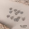 Nuevo Estilo Punk Oro y Plata Arte de Uñas Aleación Joyería Anillo Hueco Cruz Estilo Japonés Hebilla de Bloqueo Decoración de Uñas