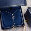 Colar Lua Estrela dos Sonhos Feminino Luxo Leve Nicho Senso Sofisticado Zircônia Amor Pingente Lua Corrente Clavicular para Presente de Namorada