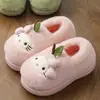 Chinelos de Algodão Gatinho Desenho Animado Feminino Inverno Casa Interno Espessado Pelúcia Quente Solado Macio Salto Antiderrapante Capa de Calcanhar Chinelos Atacado