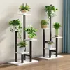 Estante para flores de múltiples capas de hierro para sala de estar, de pie, para interiores, balcón, maceta de flores, rábano verde