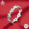 Anillo Evelle Joker Love Arrangement Plata de Ley s925 Chapado en Platino Forma de Corazón Anillo de Moda Joyería Joyería para Mujer