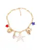 Collar Geométrico de Estrella de Mar, Caracola y Cangrejo con Diseño Exagerado, Cadena de Clavícula Ajustable de Mezcla de Múltiples Elementos a la Moda