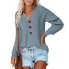 Suéter de mujer nuevo Amazon Cross-border estricto botón pulóver europeo y americano otoño e invierno suelto elegante cuello en V suéter de moda