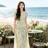 Traje de Moda con Cintura de Cordón Estilo Resort Francés Nuevo Verano 2026