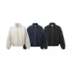 Wuhang 2025 Nuevo Estilo Invierno Calle Retro Cremallera Cálida Solapa Algodón Chaqueta My1380