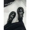 Mocasines de estilo británico con hebilla para mujer, colección Primavera Temprana 2026, Zapatos de cuero con suela gruesa, que aumentan la altura, de punta redonda, Zapatos versátiles de tacón grueso para mujer