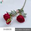 Flor de tecido de seda rosa concubina imperial de 3 cabeças flor artificial para decoração de vaso de sala de estar em casa atacado de comércio exterior flor artificial