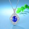 Pingente quadrado T com micro incrustações coloridas, simulação oval de tesouro, diamante amarelo, zircônia, colar de luxo com grupo de escada, incrustado em forma de ovo de pombo, diamante amarelo
