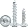 Tornillos Autorroscantes Redondos de Acero al Carbono Niquelado con Arandela, Ranura Torx Tornillos Autorroscantes M2/M3/M4/M5