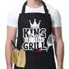 Exclusivo Transfronterizo Delantal Negro para Hombre con Estampado de Letra Divertida, Bolsillo, Banda para el Cuello Ajustable, Impermeable, Delantal de Cocina