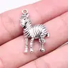 30X17Mm 1.9g Prata Antiga Exportação DIY Acessórios de Joia Pingente de Animal Fofo Zebra
