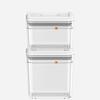 Tarro de Almacenamiento Cuadrado con Prensa Patentado Mejorado Caja Sellada Caja de Almacenamiento de Plástico para Granos de Cocina Caja para Polvo de Frutas Transparente