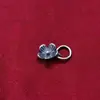 Pingente de flor de pêssego em prata pura S925, acessório de pulseira de cristal para mulheres, acessório de joia de miçangas DIY, flor de pêssego