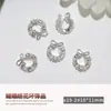 2026 Nuevo Adorno de Corona de Navidad para Uñas Accesorios Lazo de Aleación con Pedrería y Perlas Decoración de Uñas Pedrería Brillante Venta al por Mayor