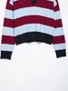 Venta al por mayor Otoño 2026 Nuevo Suéter de Punto Rayado Pullover Estilo Europeo y Americano para Mujer 7370