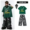 Ropa infantil hiphop hip-hop marca de moda hip-hop traje verde ropa de moda infantil niños moda callejera chicas disfraz 1 de junio