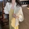 Ropa de Protección Solar de Seda de Hielo para Mujer, Manga Larga 2026 Nuevo Estilo Coreano de Verano Camisa Holgada con Solapa, Chaqueta Fina Versátil