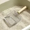 Pala para Arena de Gato 2 en 1 Metal Acero Inoxidable Malla Fina Pala para Excrementos de Gato Pala para Arena Mineral Arena de Tofu Pala Grande para Arena